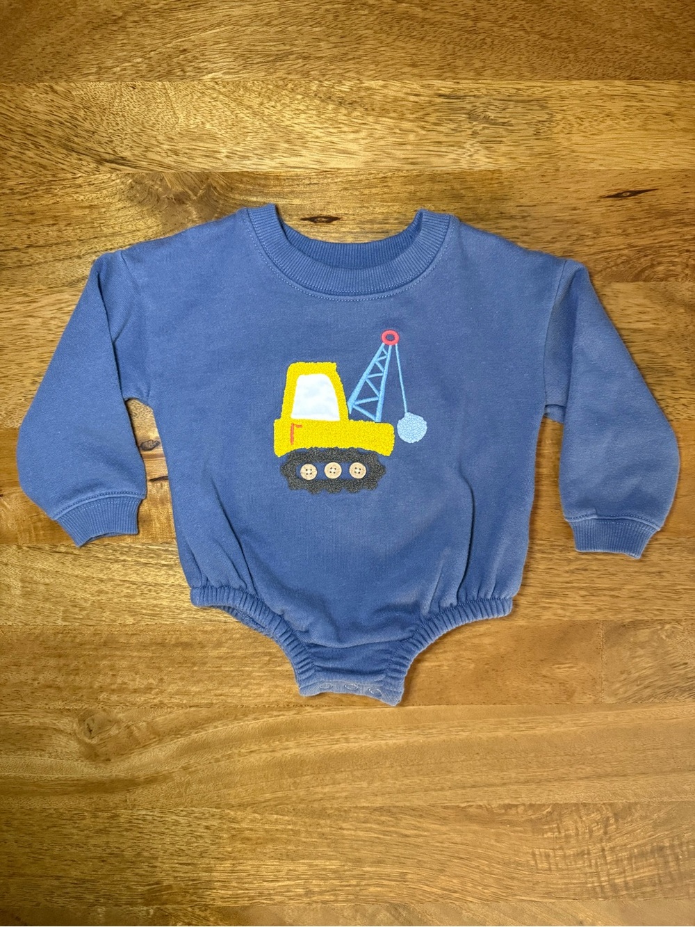 Mud Pie 9-12M Construction Crane Wrecking Ball Bubble Romper